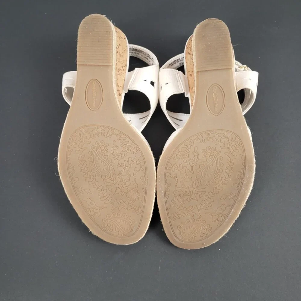 Croft & Barrow Sandals Sz 7 Womens 2.5" Cork Heel Adjustable Shoes Wedge - Picture 9 of 14